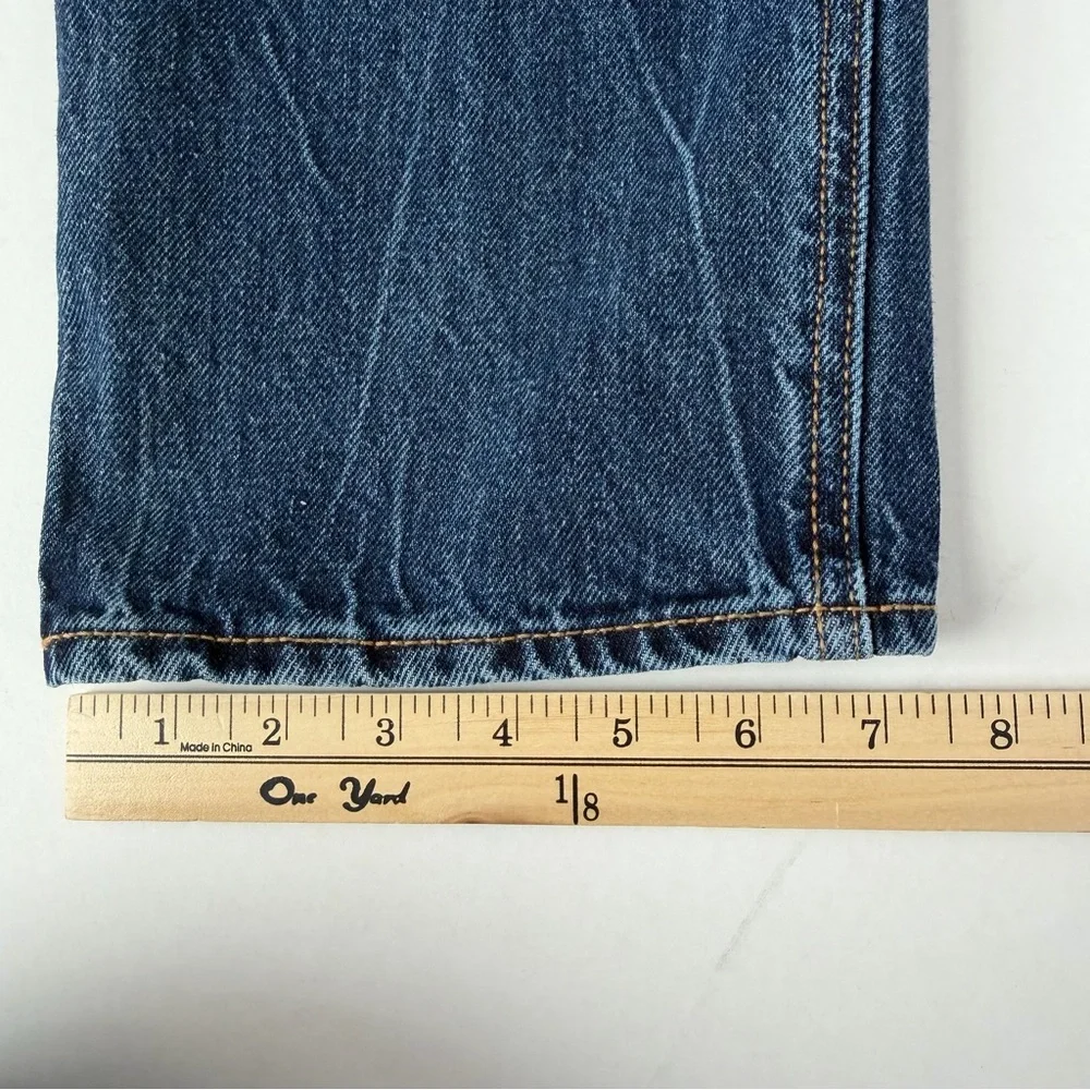 Old Navy Retro Y2K 90s Indigo Blue Denim Ankle Length Overalls Size 6 - Picture 12 of 14